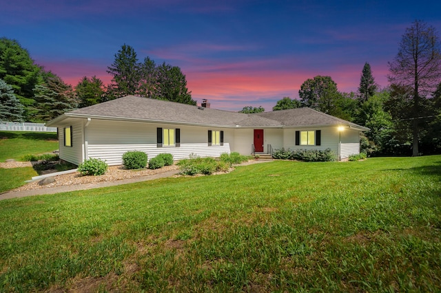 22100 N Uldriks Dr, Battle Creek, MI 49017 - ranch-style house featuring a yard and a chimney