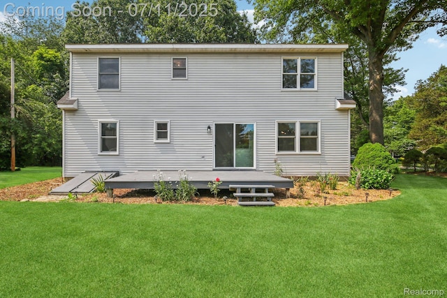 10746 Winthrop, Pinckney, MI 48169 - back of house featuring a deck and a yard