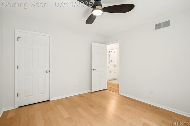 10746 Winthrop, Pinckney, MI 48169 - unfurnished bedroom with light wood-style floors and a ceiling fan