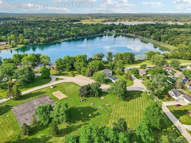 10746 Winthrop, Pinckney, MI 48169 - aerial view of property's location with a nearby body of water and a forest