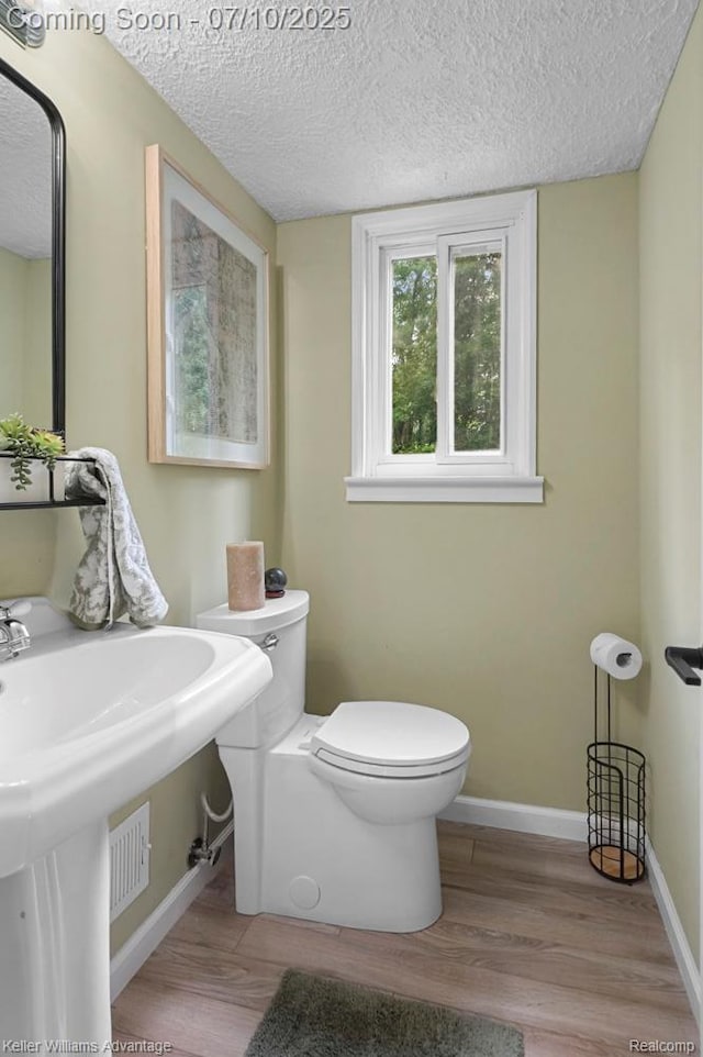 9157 Hackberry Ave, Plymouth, MI 48170 - half bathroom with wood finished floors and a textured ceiling