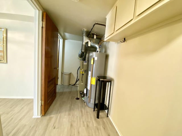 18220 University Park Dr, Livonia, MI 48152 - hall featuring water heater and light wood-style floors