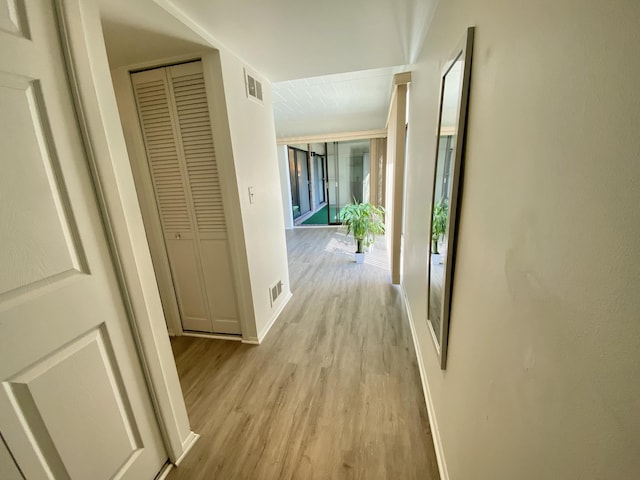18220 University Park Dr, Livonia, MI 48152 - hallway featuring light wood-style floors and baseboards
