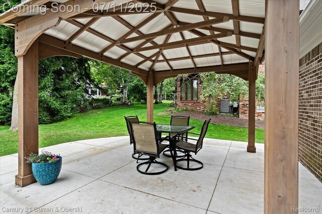 42369 Crestview Cir, Northville, MI 48168 - view of patio featuring a gazebo and outdoor dining space