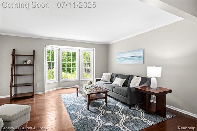 42369 Crestview Cir, Northville, MI 48168 - living room featuring ornamental molding and hardwood / wood-style flooring