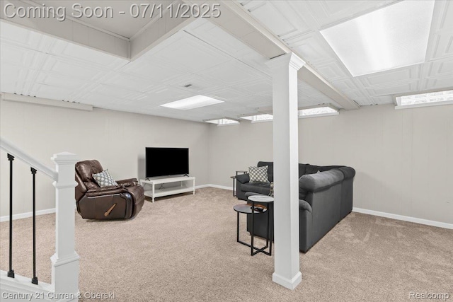 42369 Crestview Cir, Northville, MI 48168 - carpeted living area featuring baseboards
