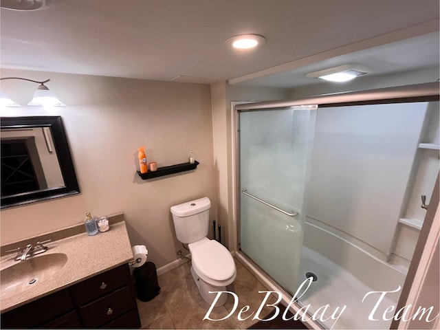 1056 Sherwood Rd, Muskegon, MI 49441 - full bath with vanity, tile patterned flooring, and shower / bath combination with glass door