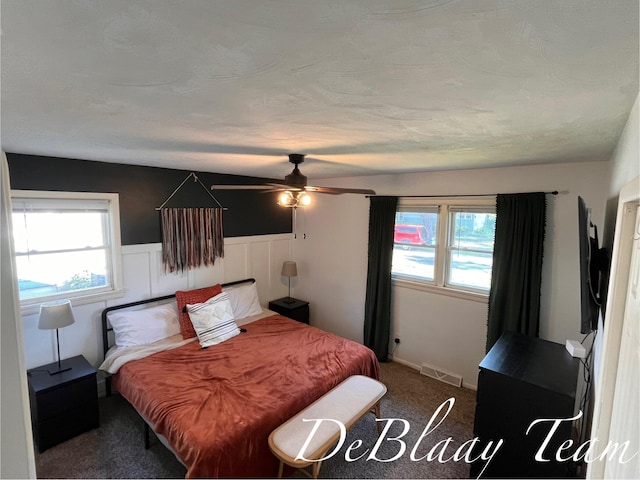 1056 Sherwood Rd, Muskegon, MI 49441 - bedroom featuring carpet flooring, multiple windows, and ceiling fan