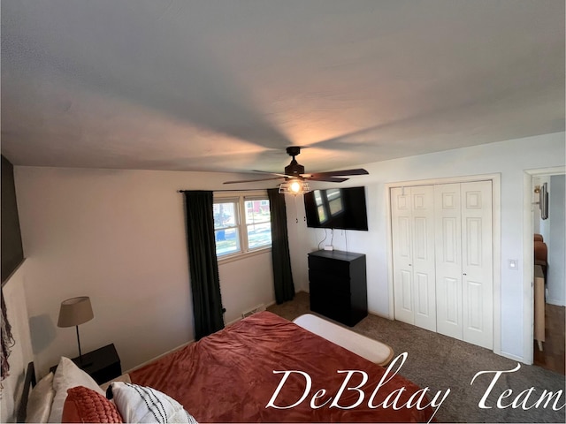 1056 Sherwood Rd, Muskegon, MI 49441 - carpeted bedroom featuring a closet and ceiling fan