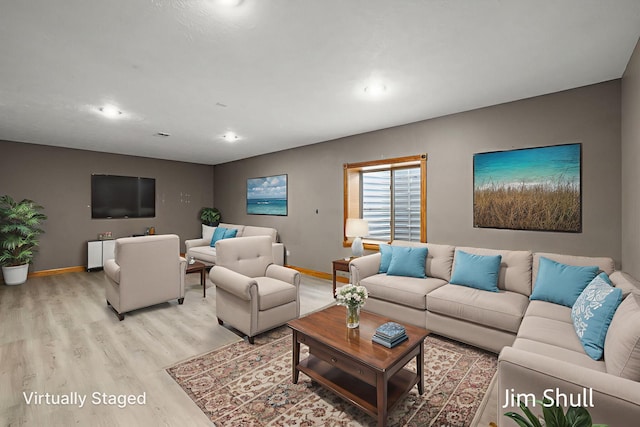 8201 Crocker Rd, Holton, MI 49425 - living room with light wood-style floors and recessed lighting