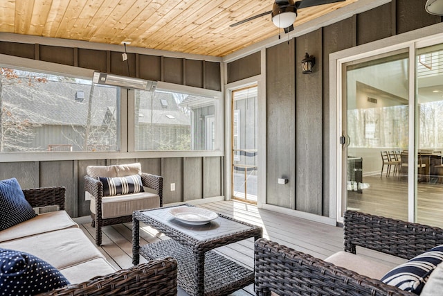 32 Walden Way, New Buffalo, MI 49117 - sunroom / solarium featuring a ceiling fan