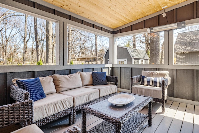 32 Walden Way, New Buffalo, MI 49117 - sunroom featuring outdoor lounge area and vaulted ceiling