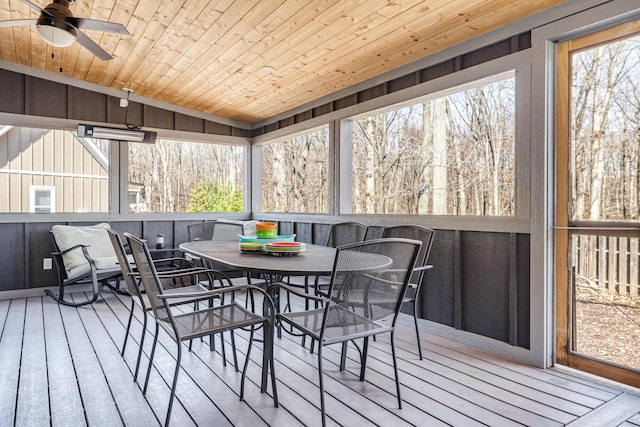 32 Walden Way, New Buffalo, MI 49117 - sunroom / solarium featuring a ceiling fan and outdoor dining space