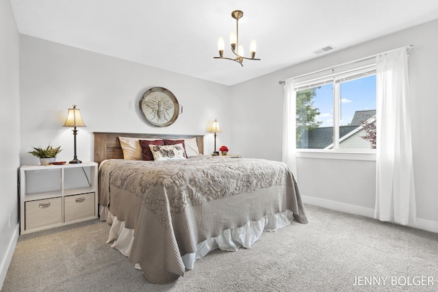7066 Country Springs Dr SW, Byron Center, MI 49315 - carpeted bedroom featuring a chandelier and baseboards