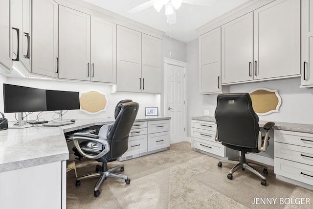 7066 Country Springs Dr SW, Byron Center, MI 49315 - office area featuring ceiling fan and light colored carpet