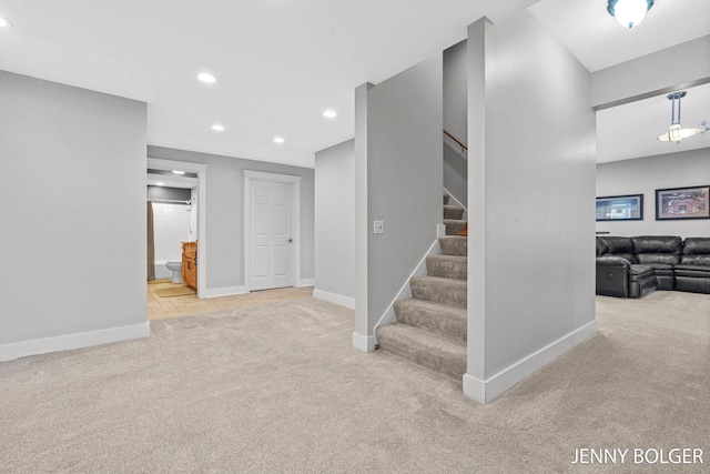 7066 Country Springs Dr SW, Byron Center, MI 49315 - stairway featuring carpet and recessed lighting