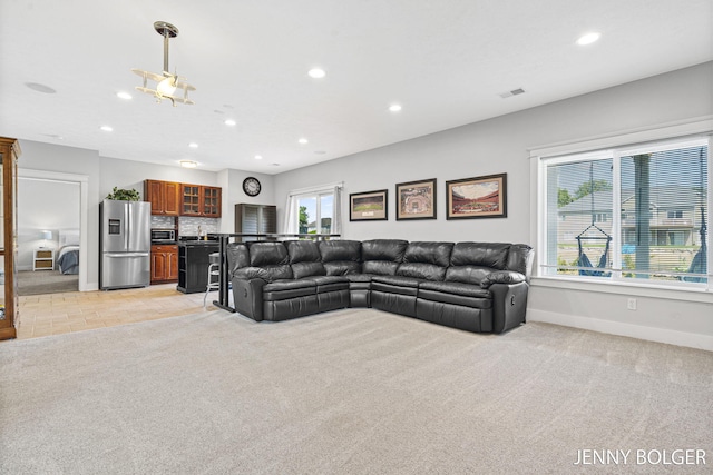 7066 Country Springs Dr SW, Byron Center, MI 49315 - living room with recessed lighting and light carpet