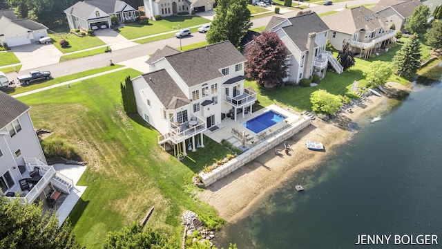 7066 Country Springs Dr SW, Byron Center, MI 49315 - aerial view of residential area featuring a nearby body of water and a pool