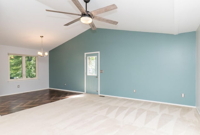 266 Westover Ave, Ann Arbor, MI 48103 - empty room featuring a chandelier and a ceiling fan