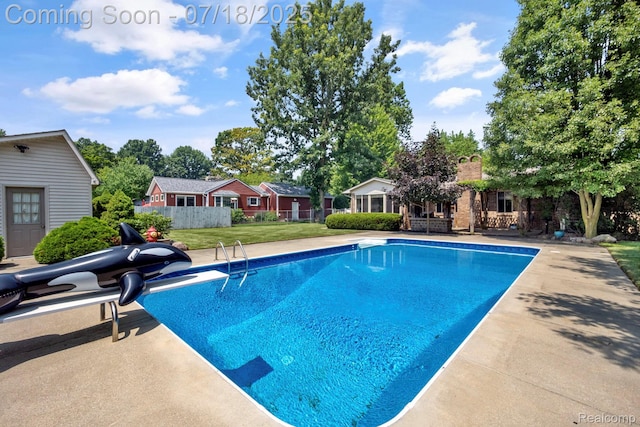 8400 Oak Shade Ct, Davison, MI 48423 - swimming pool with a diving board and a patio