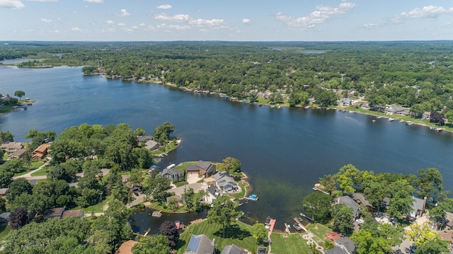 2323 Solano Dr, Wolverine Lake, MI 48390 - aerial view of residential area with a forest and a nearby body of water