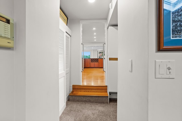2323 Solano Dr, Wolverine Lake, MI 48390 - hallway featuring carpet floors and recessed lighting