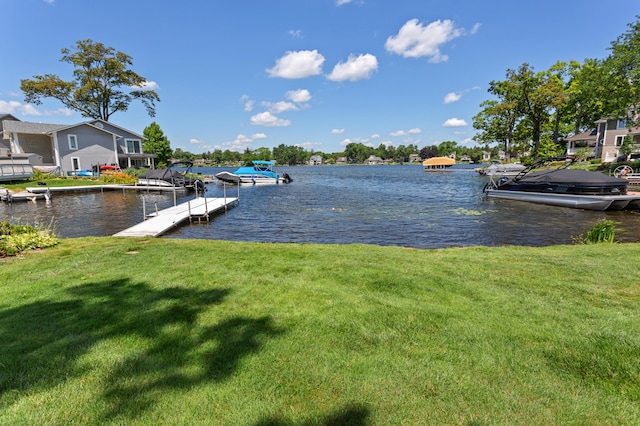 2323 Solano Dr, Wolverine Lake, MI 48390 - dock with a yard and a water view