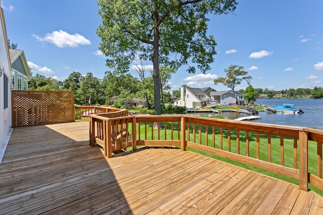 2323 Solano Dr, Wolverine Lake, MI 48390 - wooden deck featuring a water view