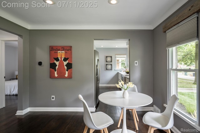 4412 Buckingham Rd, Royal Oak, MI 48073 - dining space featuring plenty of natural light, dark wood-style flooring, and recessed lighting