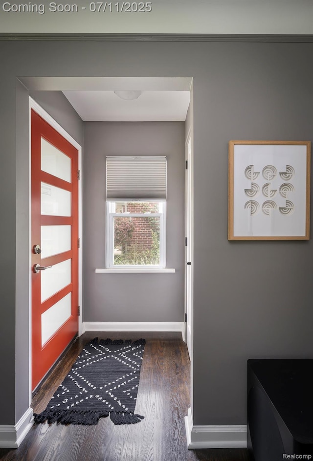 4412 Buckingham Rd, Royal Oak, MI 48073 - foyer entrance with dark wood-style flooring