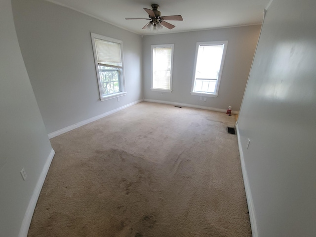 560 Lydia St NE, Grand Rapids, MI 49503 - spare room with healthy amount of natural light, ceiling fan, carpet floors, and crown molding