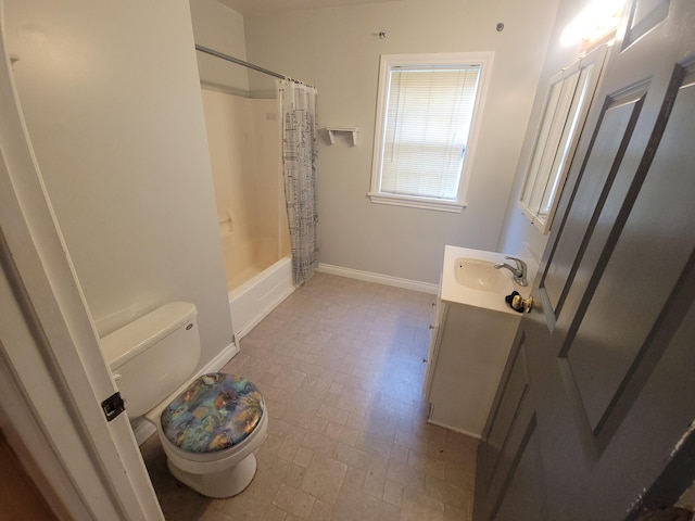 560 Lydia St NE, Grand Rapids, MI 49503 - bathroom with vanity, brick patterned floors, and shower / bath combo with shower curtain