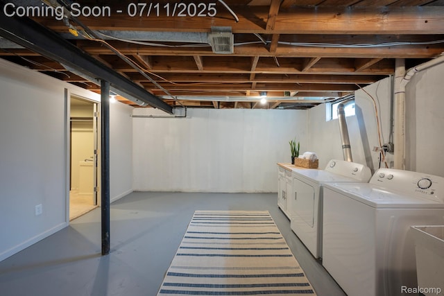 1416 N Alexander Ave, Royal Oak, MI 48067 - below grade area featuring washing machine and clothes dryer and baseboards