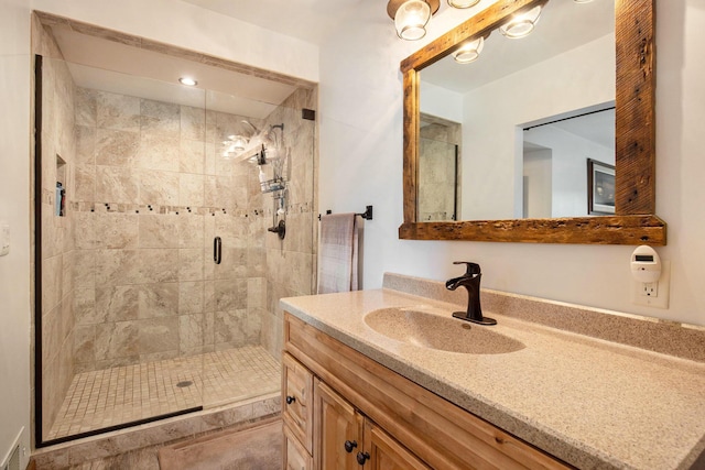 236 Jeffrey St NE, Cedar Springs, MI 49319 - bathroom featuring vanity and a shower stall