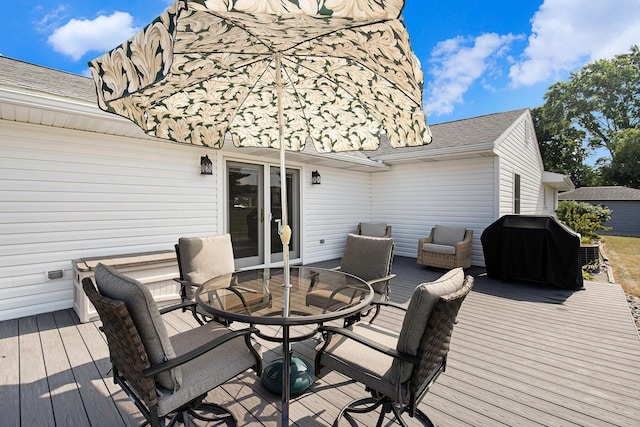 236 Jeffrey St NE, Cedar Springs, MI 49319 - wooden deck with grilling area and outdoor dining area