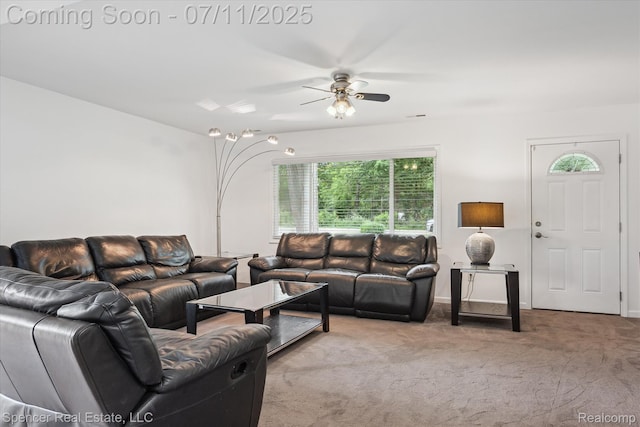 5045 Pine Knob Trl, Clarkston, MI 48346 - living area with carpet floors and ceiling fan