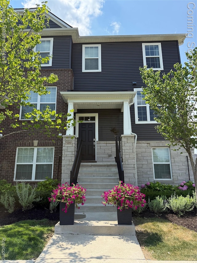 120 S Mill St, Plymouth, MI 48170 - view of front of home with stone siding