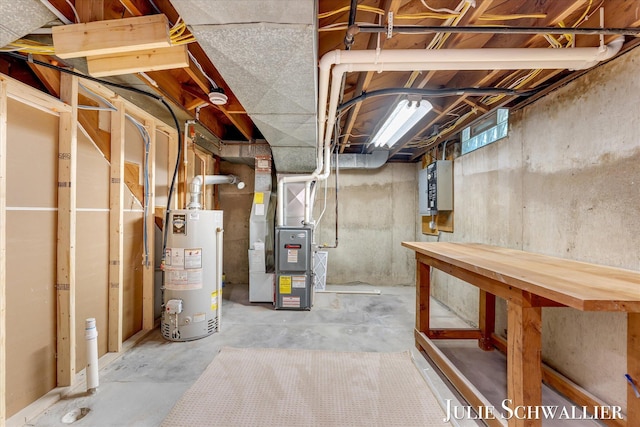 751 Old Gate Rd NW, Grand Rapids, MI 49504 - unfinished basement featuring water heater and heating unit