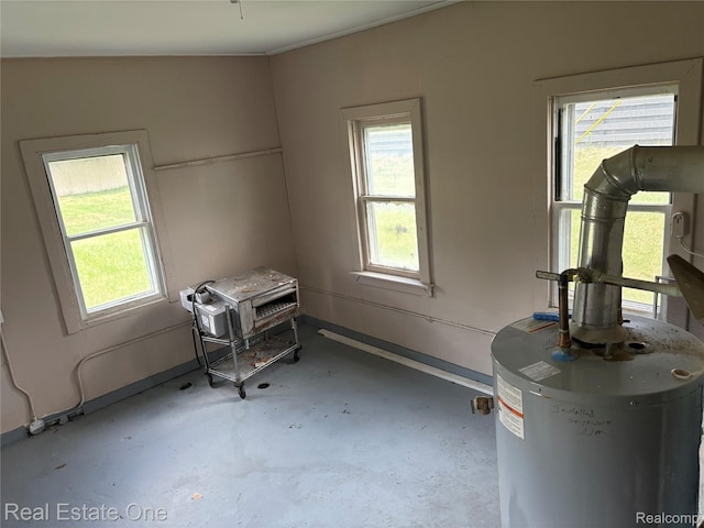 5873 Elmgrove Ave, Warren, MI 48092 - misc room featuring unfinished concrete floors and water heater
