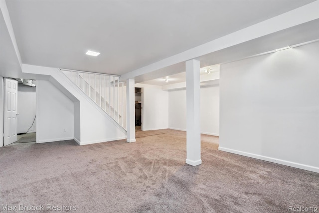 147 Euclid St, Mount Clemens, MI 48043 - finished below grade area with carpet floors and stairs