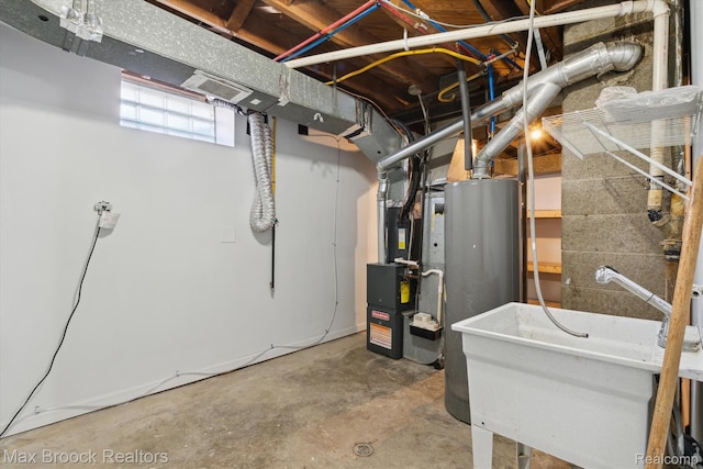 147 Euclid St, Mount Clemens, MI 48043 - below grade area featuring water heater and heating unit