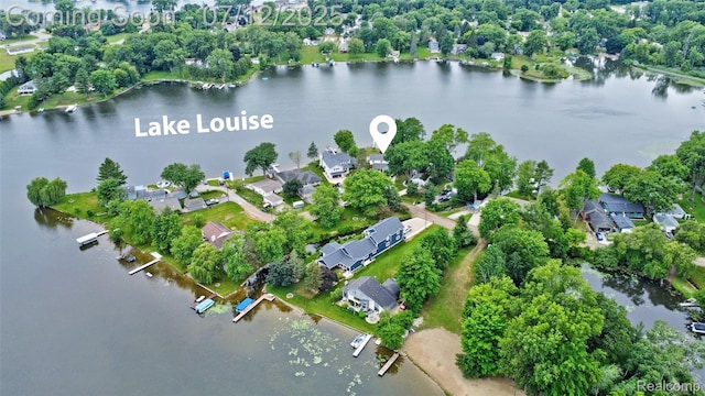 1962 Lake Pointe Dr, Ortonville, MI 48462 - view of property location featuring a large body of water and nearby suburban area
