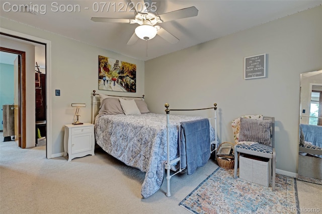 1962 Lake Pointe Dr, Ortonville, MI 48462 - bedroom featuring a ceiling fan and light colored carpet