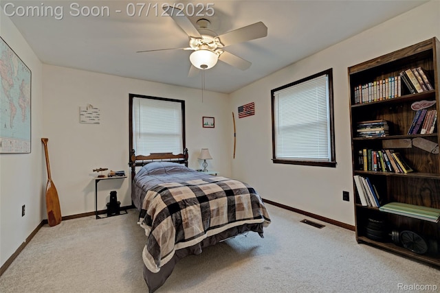 1962 Lake Pointe Dr, Ortonville, MI 48462 - bedroom featuring carpet flooring and a ceiling fan