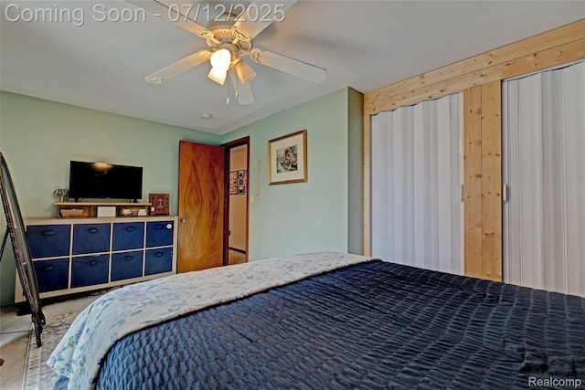 1962 Lake Pointe Dr, Ortonville, MI 48462 - carpeted bedroom featuring ceiling fan