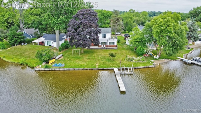 1962 Lake Pointe Dr, Ortonville, MI 48462 - aerial view of property and surrounding area with a nearby body of water