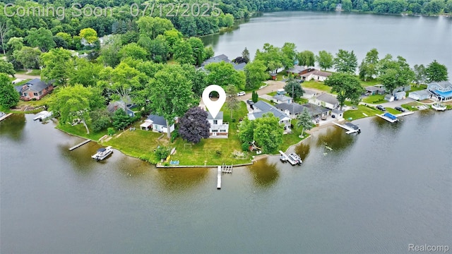 1962 Lake Pointe Dr, Ortonville, MI 48462 - view of property location featuring a large body of water and nearby suburban area