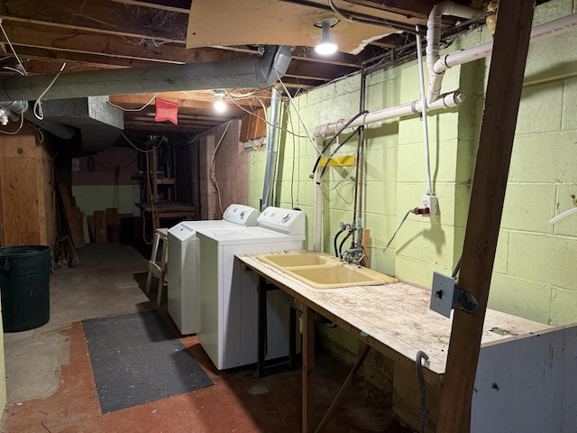 6429 Wendell St SE, Grand Rapids, MI 49546 - unfinished below grade area featuring washer and clothes dryer and a sink