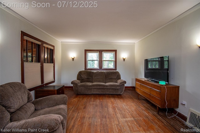 20525 30 Mile Rd, Ray, MI 48096 - living area with hardwood / wood-style floors and crown molding