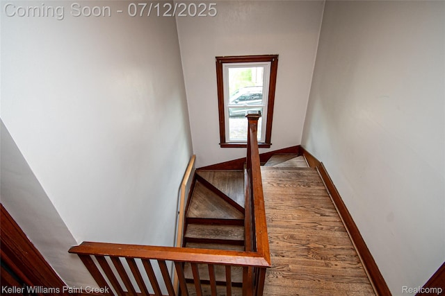 20525 30 Mile Rd, Ray, MI 48096 - stairway featuring baseboards and wood finished floors